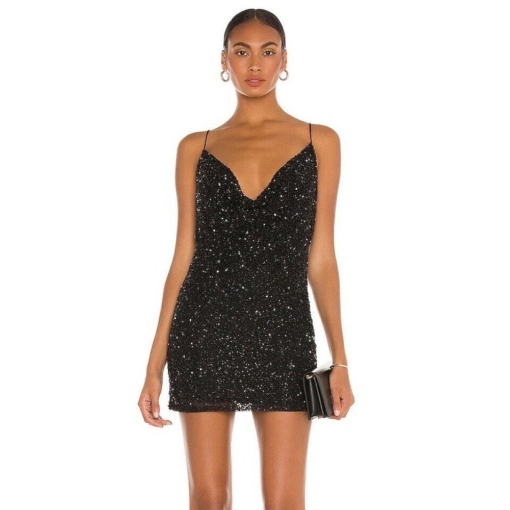 Retrofete Black Sequin Dress Size L NWOT